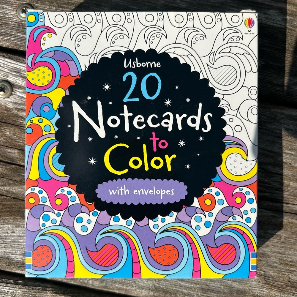 🩶5/$30 Usborne Notecards to Color Set of 7 Cards with Envelopes